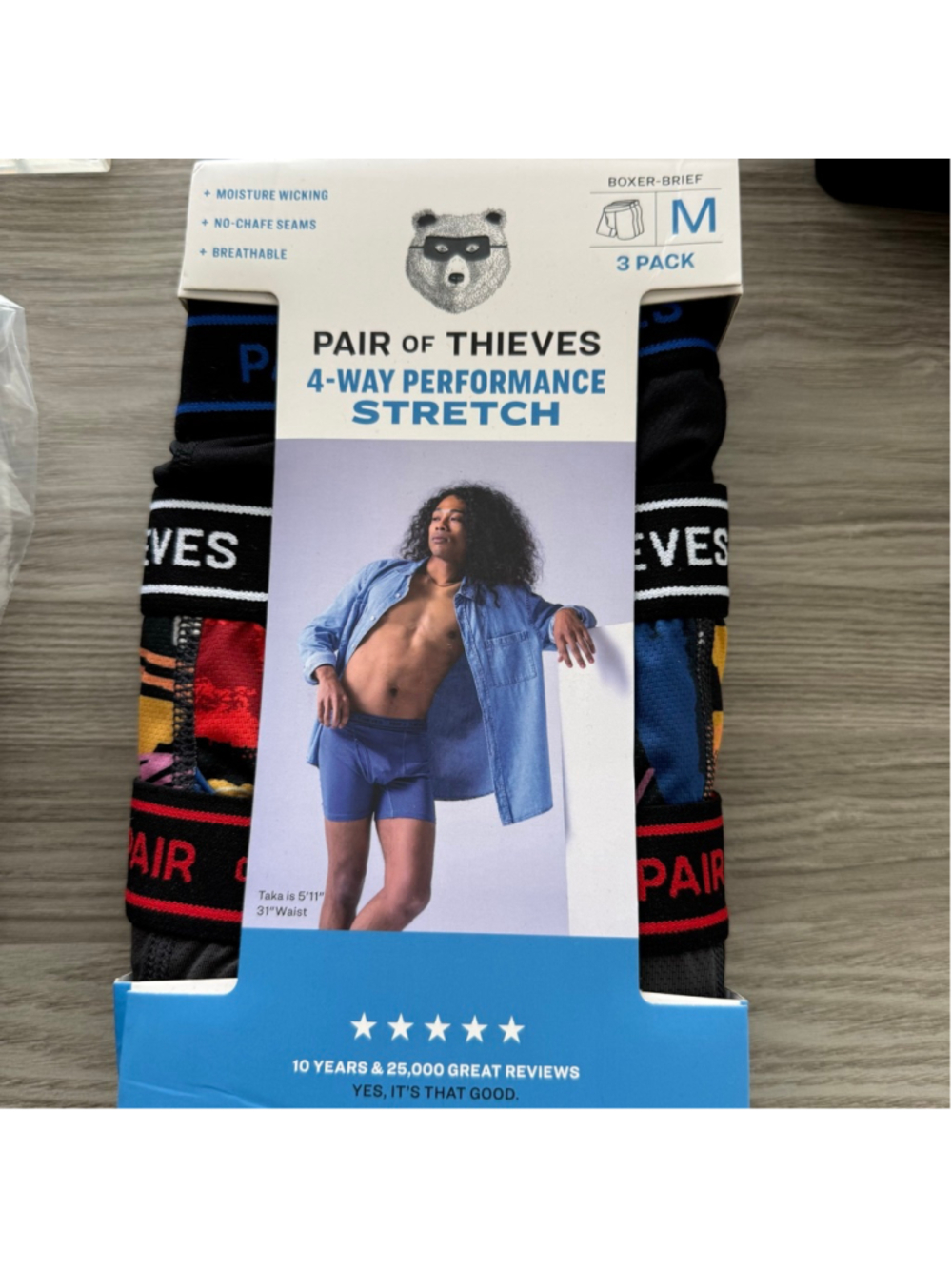 Men's Pair of Thieves Boxer Briefs M Black Red 3-Pack